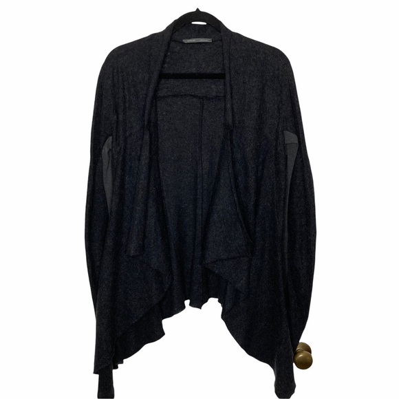 Peacock Blue Wool/Alpaca Blend Waterfall Cardigan - Picture 1 of 14